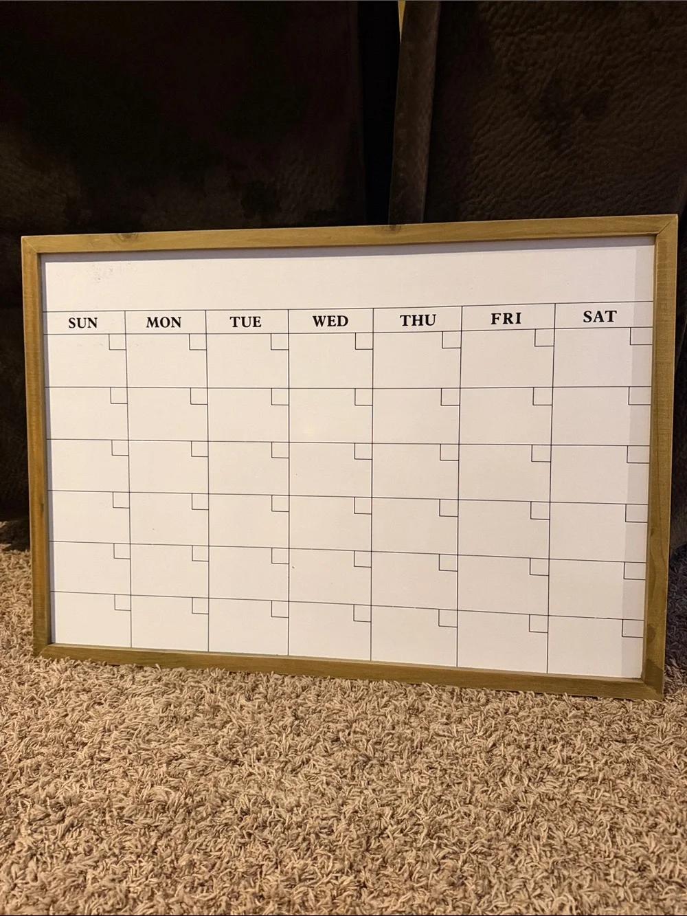 Framed Monthly Dry-Erase Calendar Board - Home Office